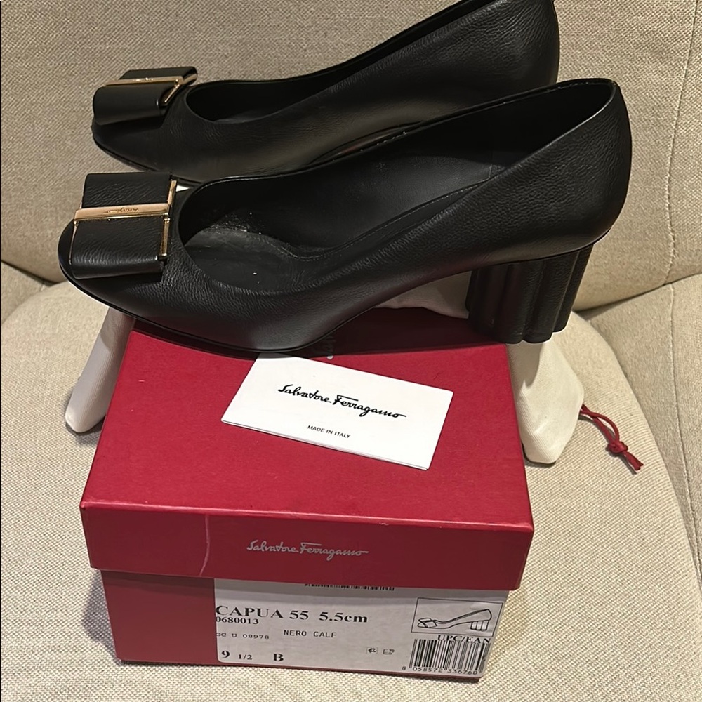 Salvatore Ferragamo Black Capua 55 Women's Shoes